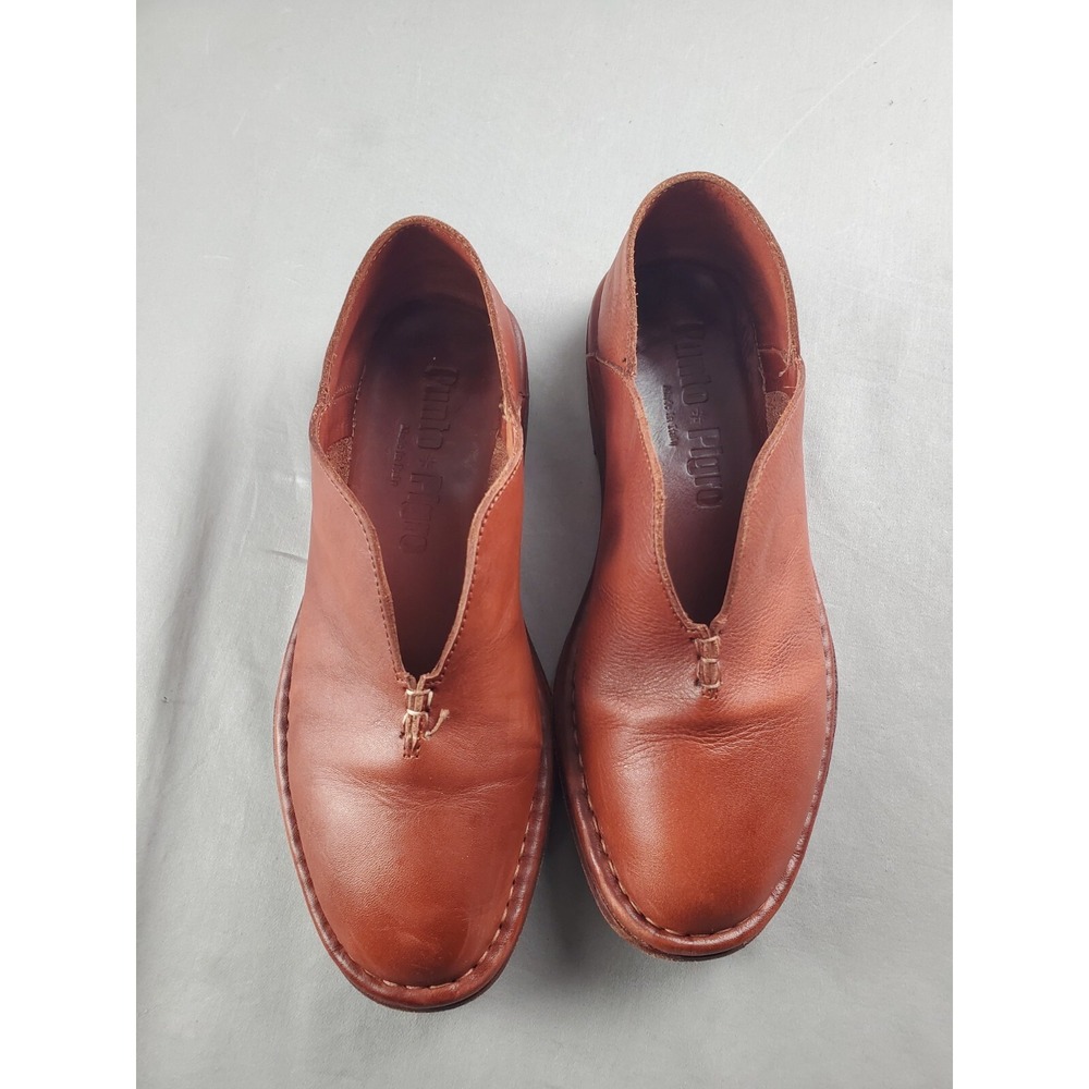Punto Pigro Womens Shoes 7 Brown Leather Loafers cottagecore retro Italy EUR 38 - Picture 3 of 11
